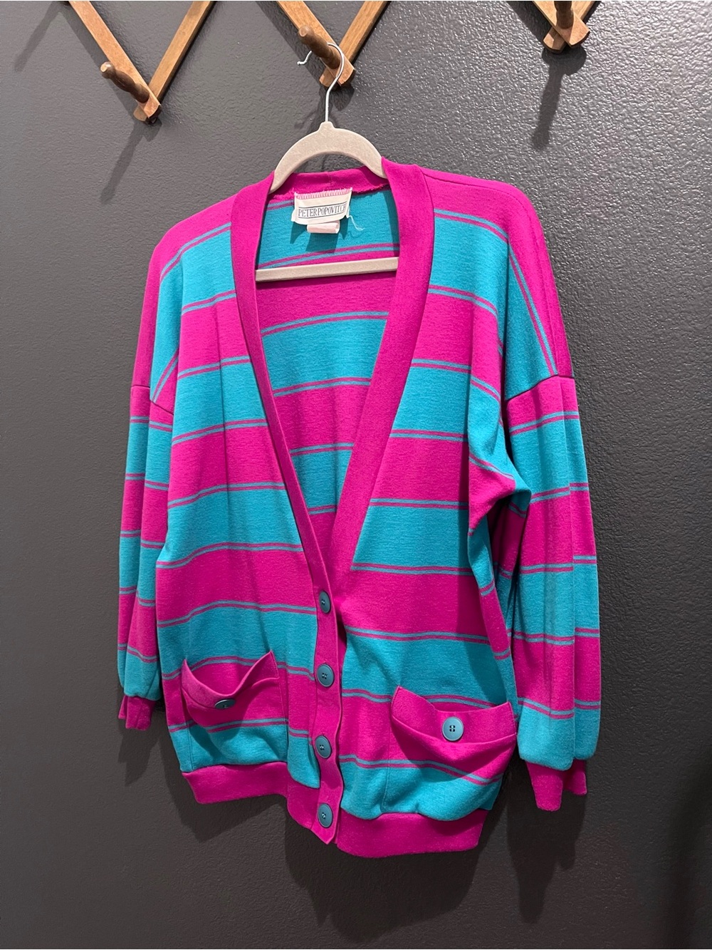 Vintage Peter Popovitch Chunky Striped Cardigan - Picture 3 of 6